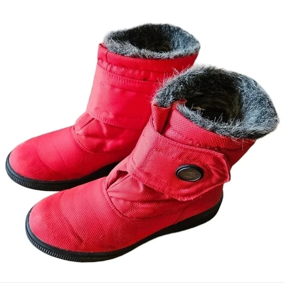 Olang Quilted Padded Winter Snow Ankle Boots Cherry Red Size 39. - Picture 2 of 14